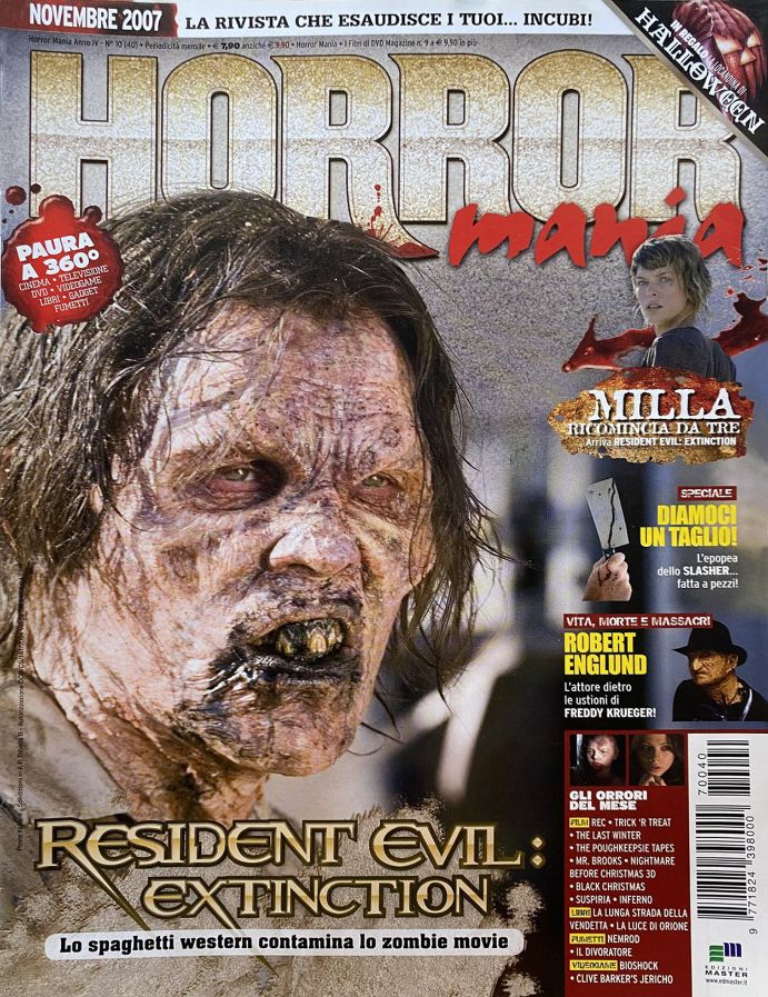 HORROR MANIA magazine side cover Issue 40 November 2007