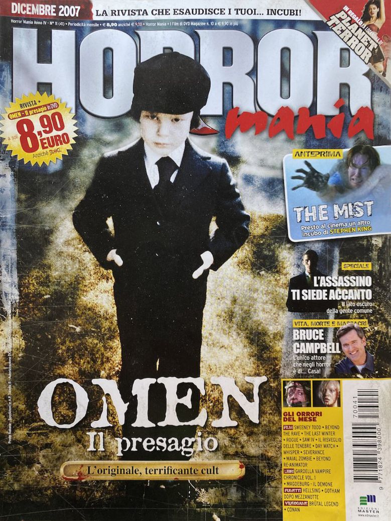 HORROR MANIA magazine side cover Issue 41 December 2007