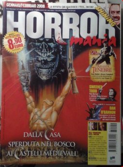 HORROR MANIA magazine side cover Issue 42 January/February 2008