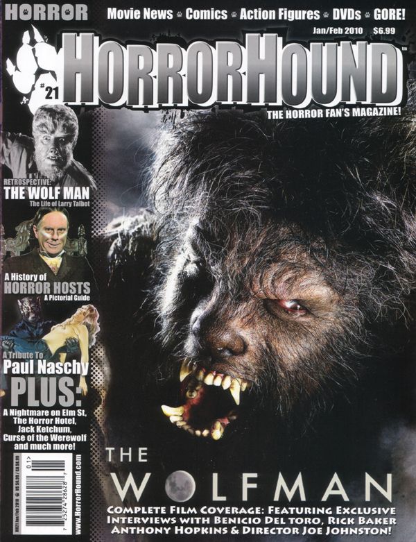 HORRORHOUND magazine side cover Issue 21 January/February 2010