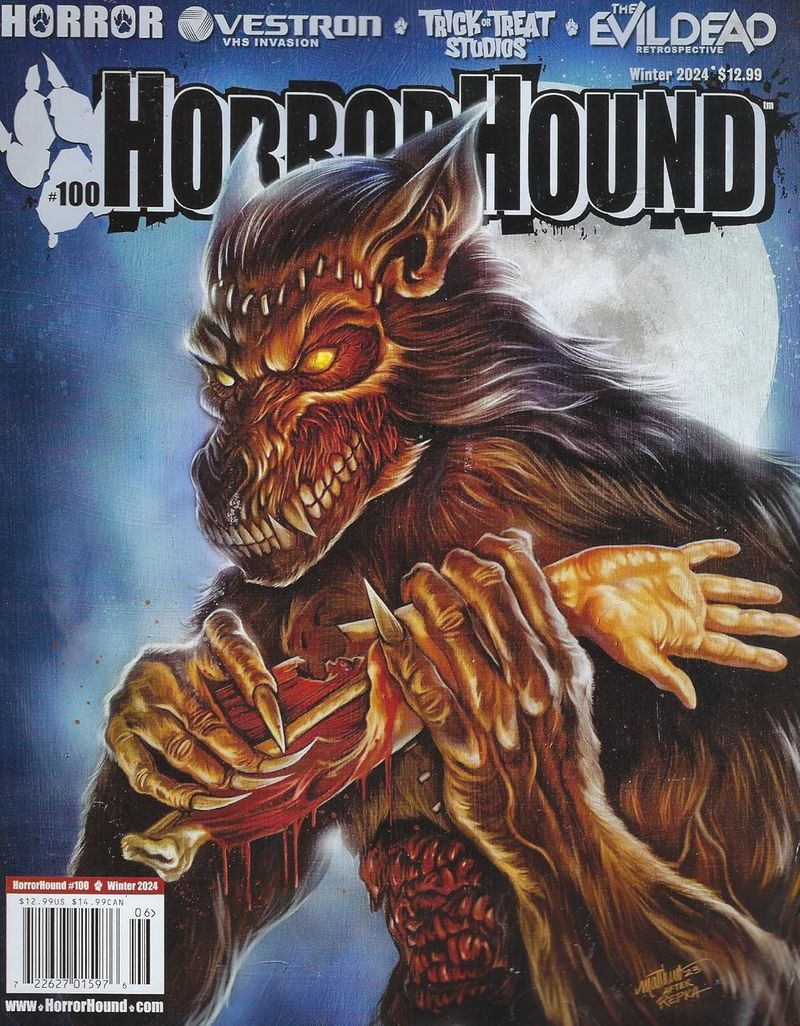 HORRORHOUND magazine side cover Issue 100 Winter 2024