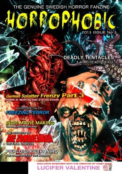 HORROPHOBIC magazine side cover Issue 3 September/October/November 2013