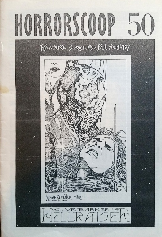 HORRORSCOOP magazine side cover Issue 50  July 1988