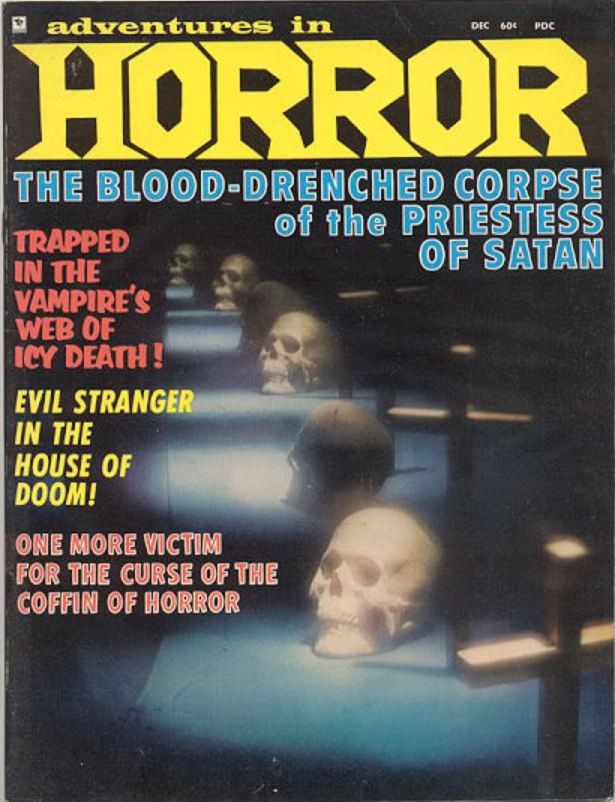 ADVENTURES IN HORROR/HORROR STORIES magazine side cover Issue 2 December 1970