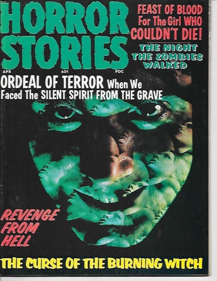 ADVENTURES IN HORROR/HORROR STORIES magazine side cover Issue 4 April 1971