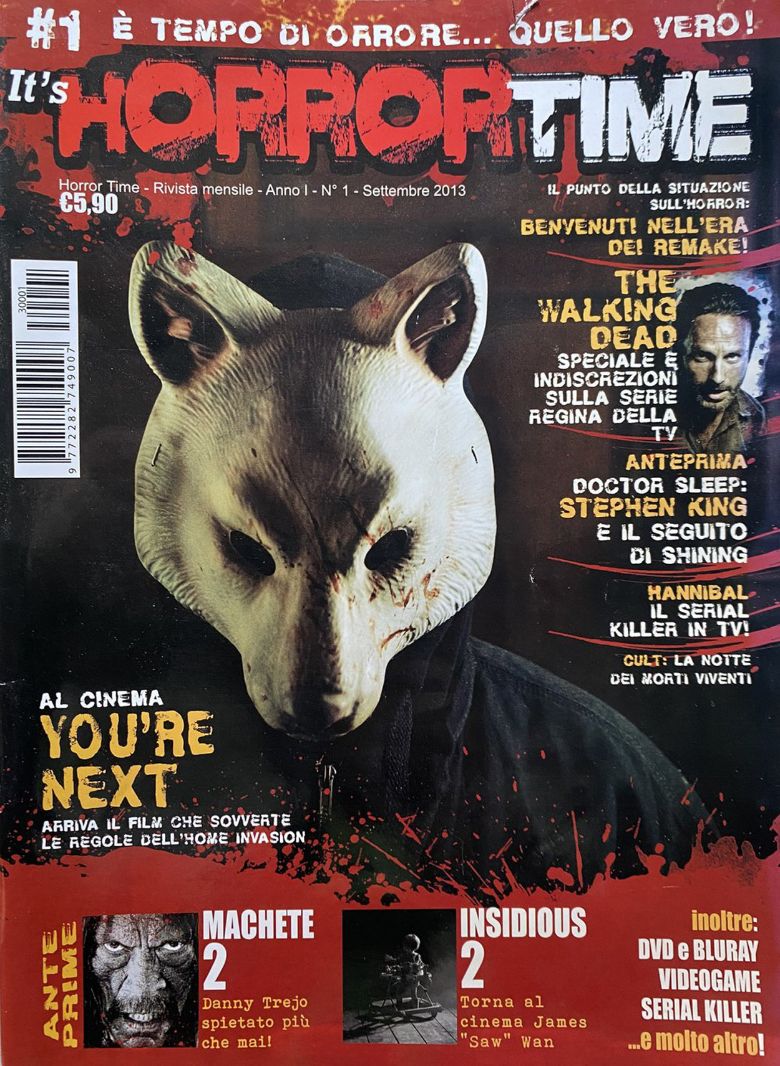 HORROR TIME magazine side cover Issue 1  September 2013