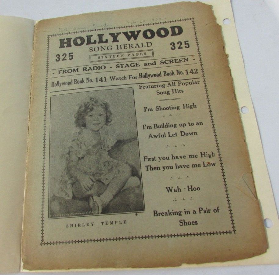 HOLLYWOOD SONG HERALD magazine side cover Issue 141   1932