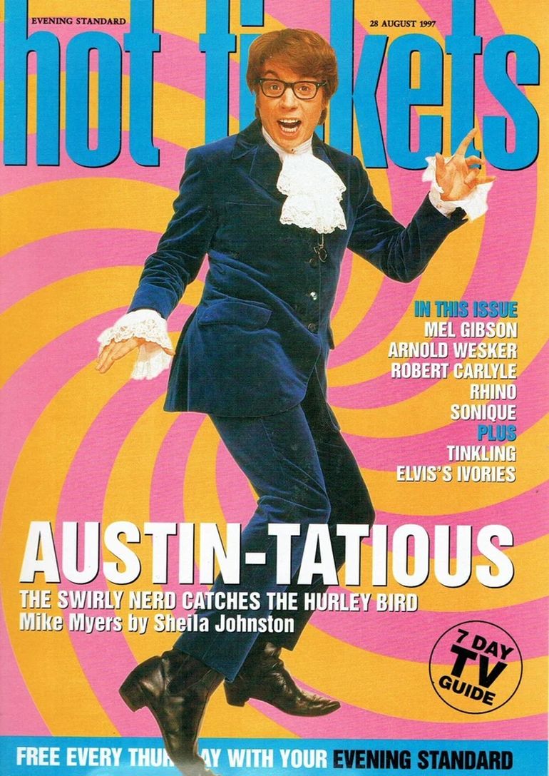 HOT TICKETS magazine side cover 28 August 1997