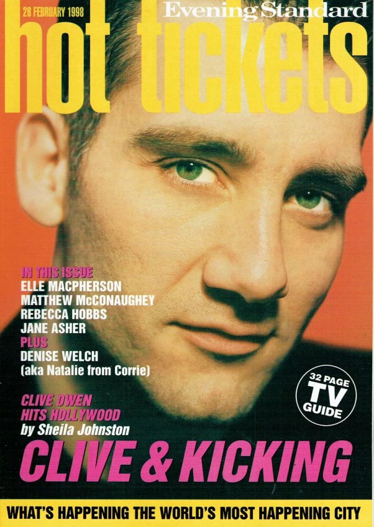 HOT TICKETS magazine side cover 28 February 1998