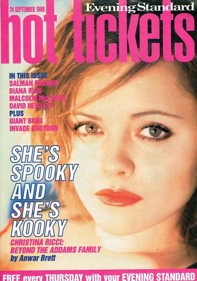 HOT TICKETS magazine side cover 24 September 1998