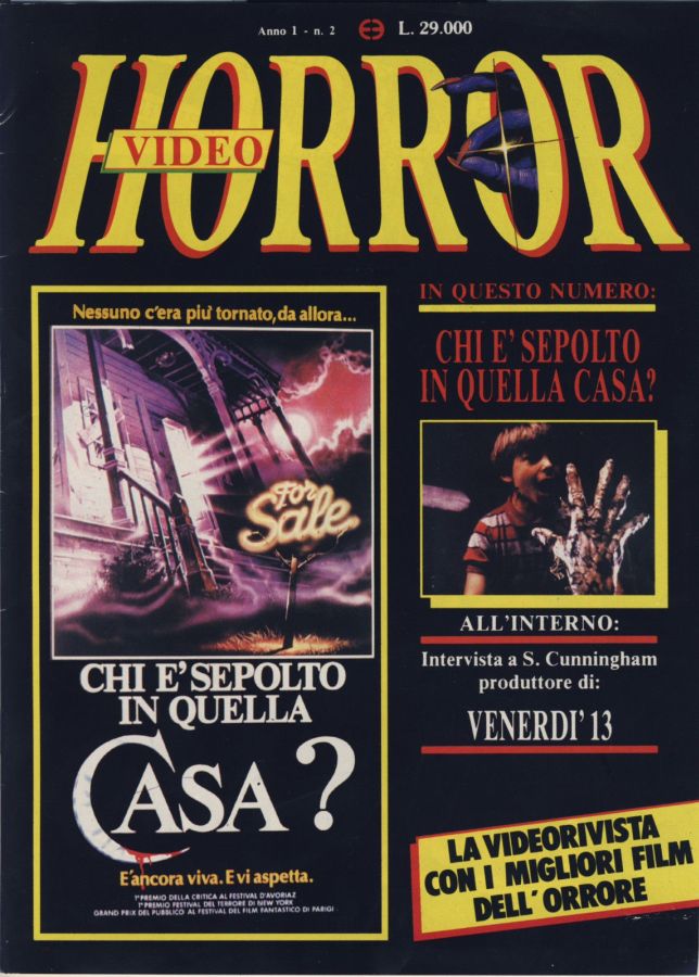 HORROR VIDEO magazine side cover Issue 2   1989