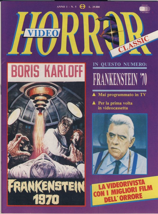 HORROR VIDEO magazine side cover Issue 5   1989
