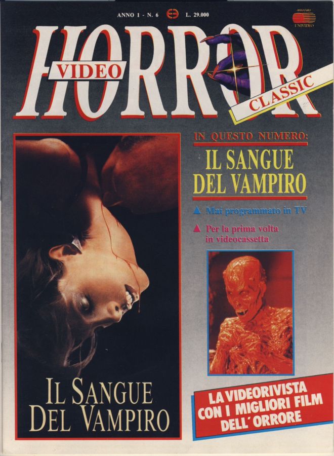 HORROR VIDEO magazine side cover Issue 6   1989