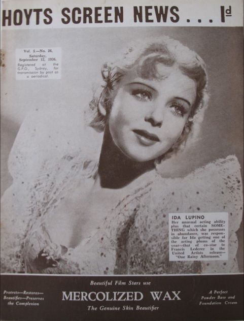 NEW SCREEN NEWS magazine side cover  Vol 5 No 26 12 September 1936