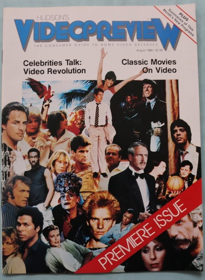HUDSONS VIDEO PREVIEW magazine side cover Issue 1  August 1985