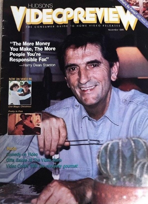 HUDSONS VIDEO PREVIEW magazine side cover  November 1986