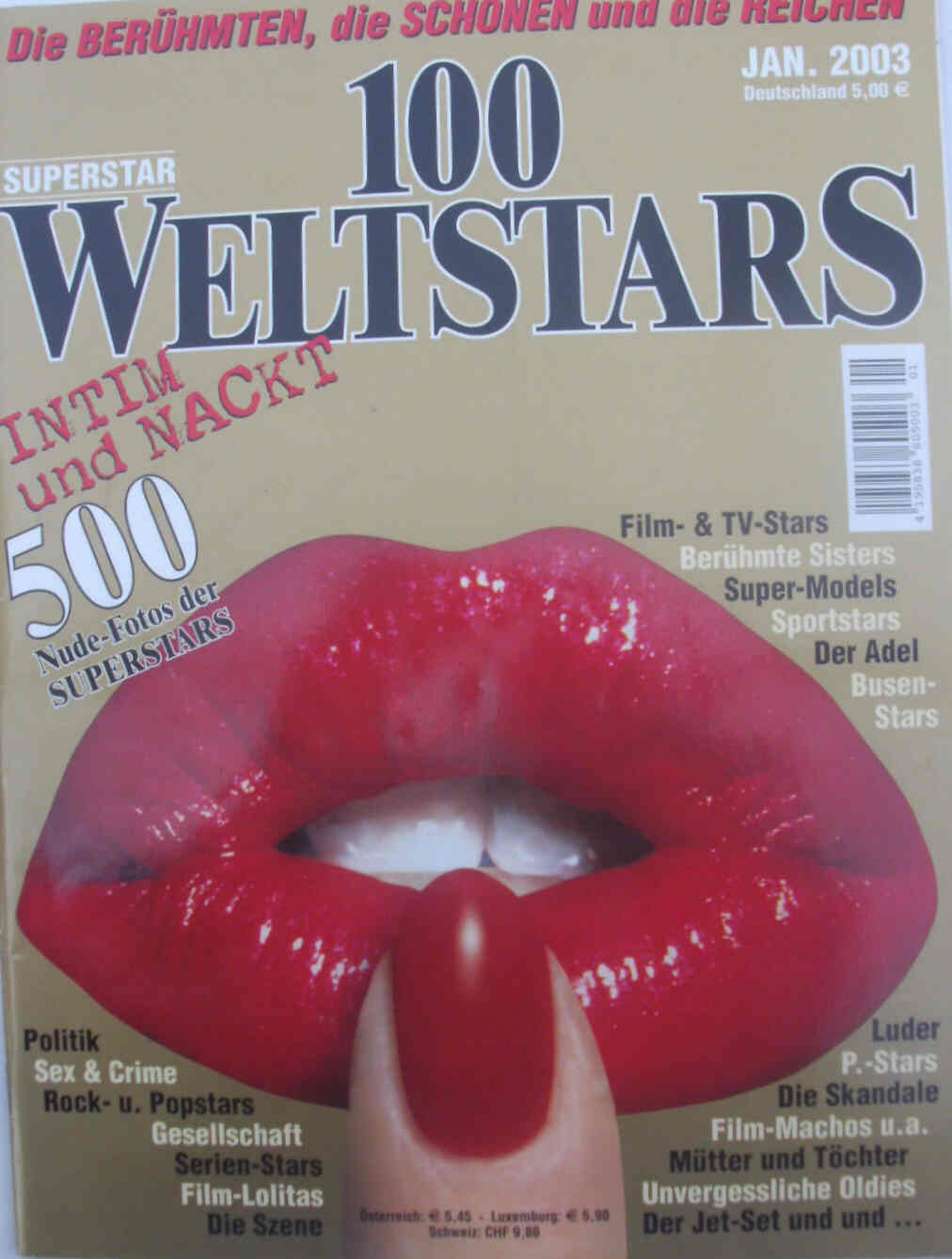 100 WELTSTARS magazine side cover January 2003