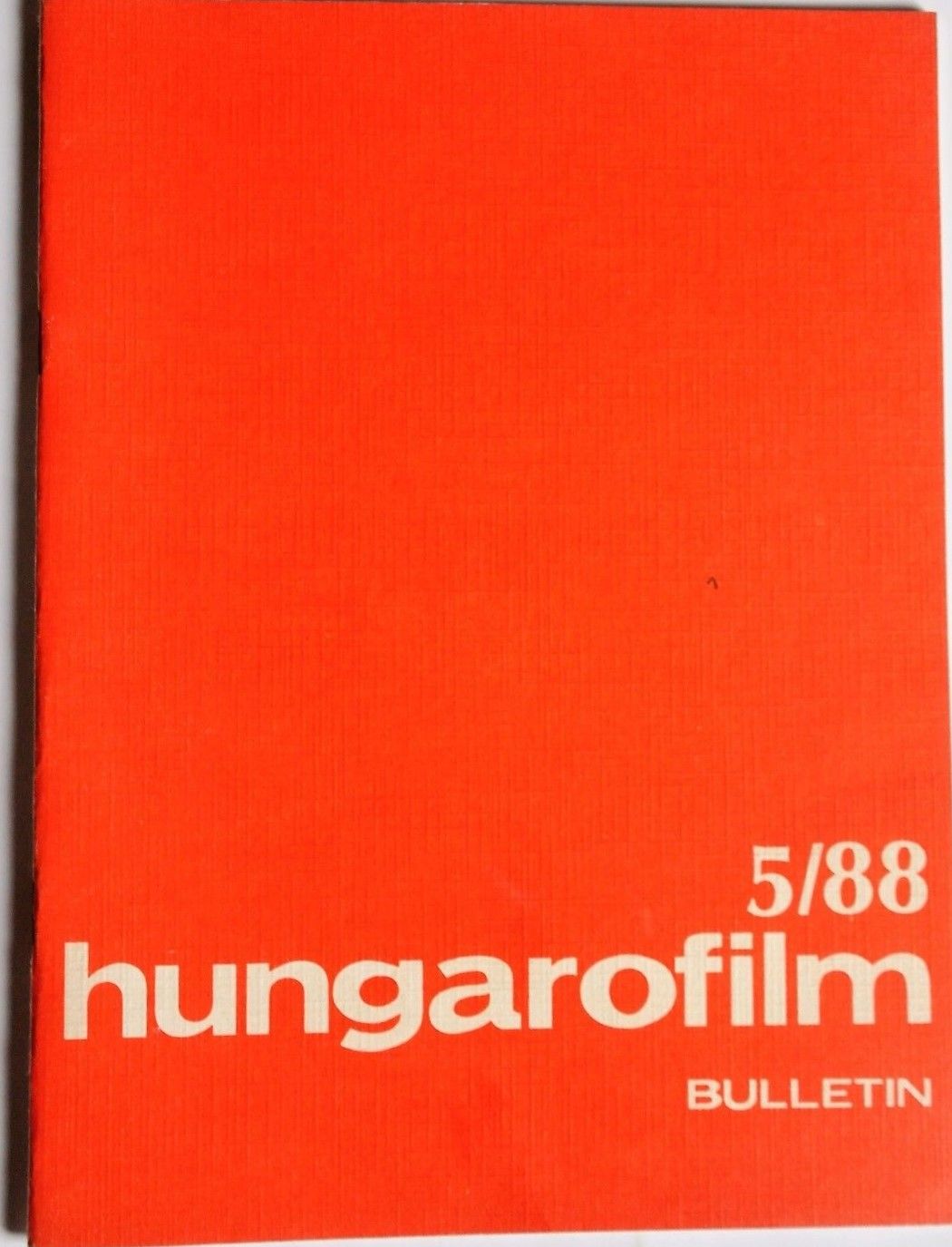 HUNGAROFILM BULLETIN magazine side cover Issue 5   1988