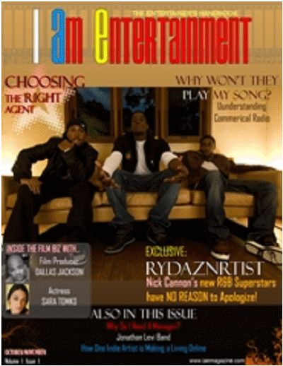 I AM ENTERTAINMENT (IAE) magazine side cover Issue 1 October/November 2009