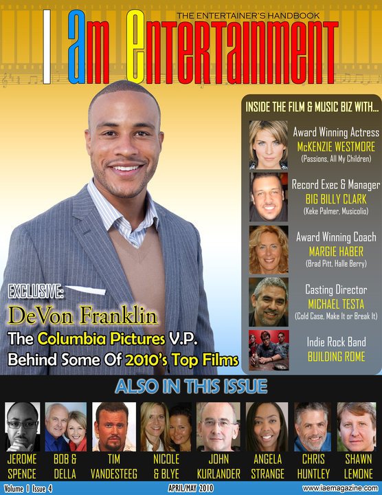 I AM ENTERTAINMENT (IAE) magazine side cover Issue 4 April/May 2010