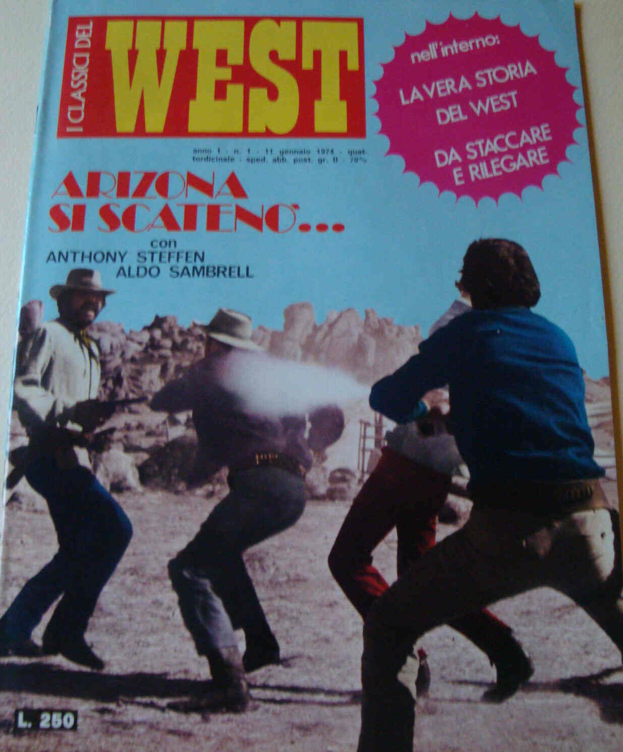 I CLASSICI DEL WEST magazine side cover Issue 1 11 January 1974