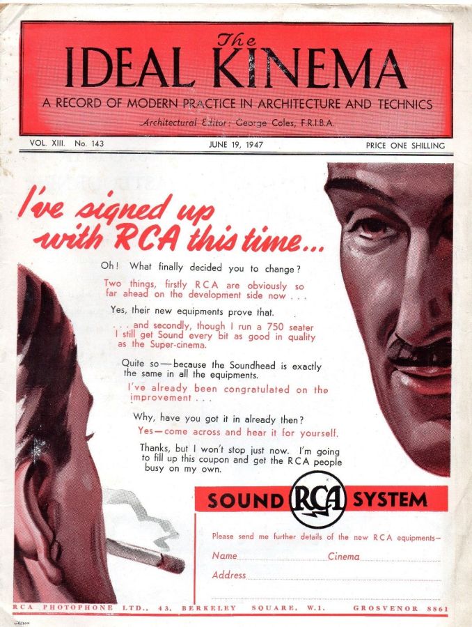 IDEAL KINEMA magazine side cover Issue 143 19 June 1947