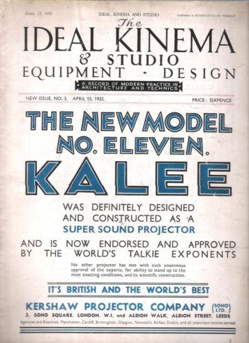 IDEAL KINEMA magazine side cover Issue 5 13 April 1933