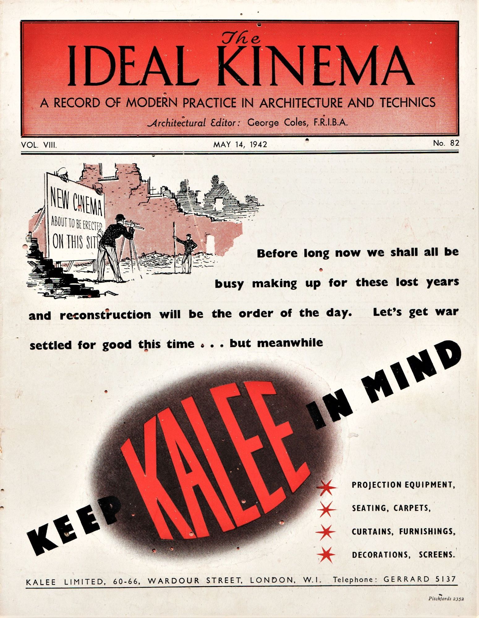 IDEAL KINEMA magazine side cover  Vol 8 No  82 14 May 1942