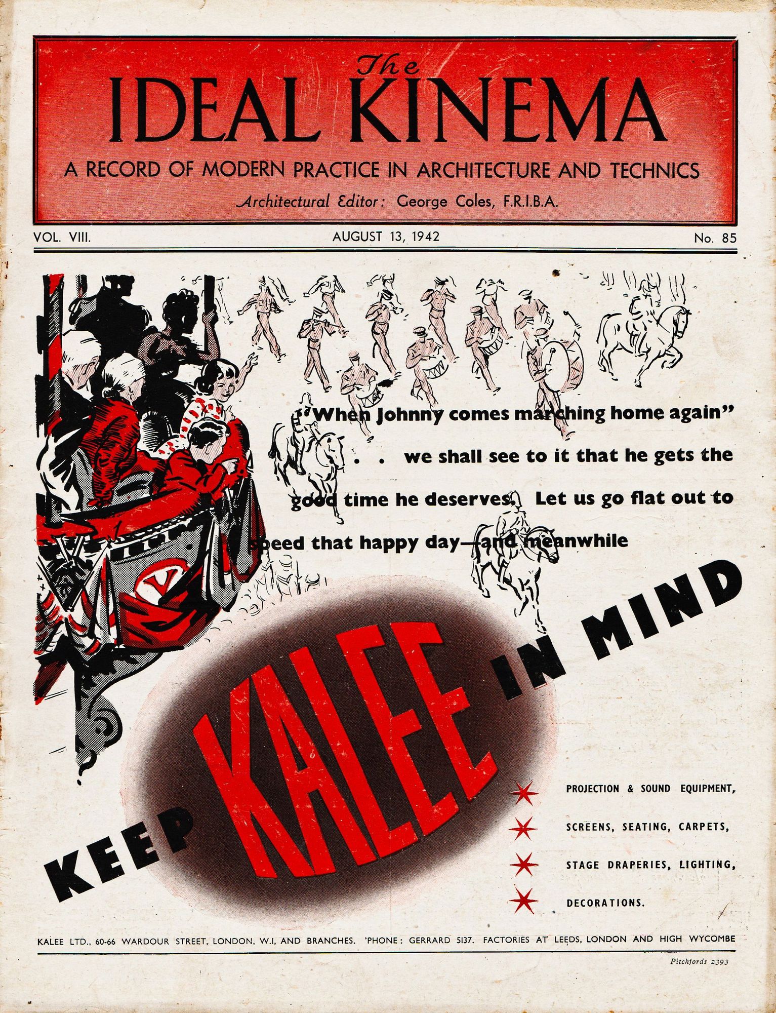 IDEAL KINEMA magazine side cover  Vol 8 No  85 13 August 1942