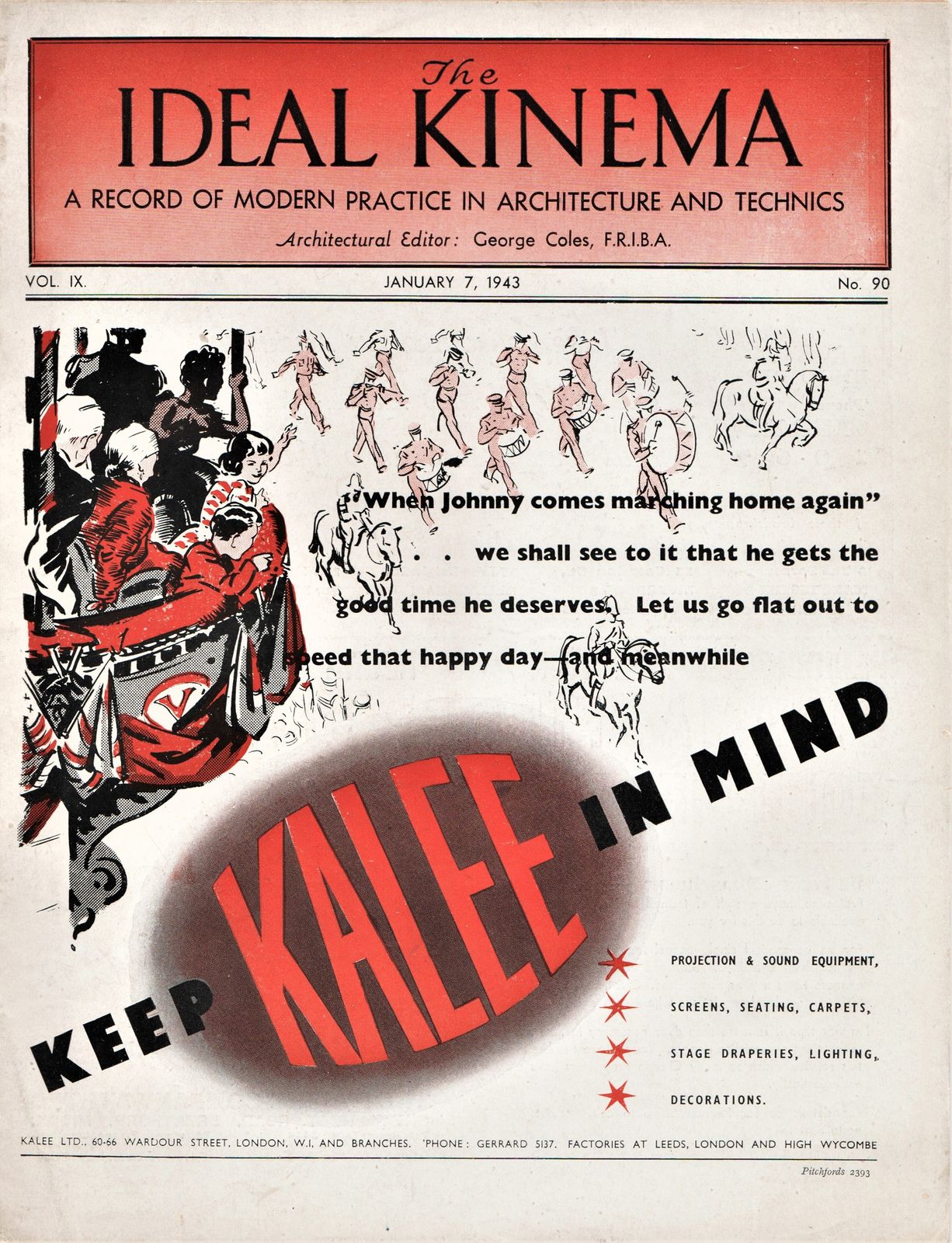 IDEAL KINEMA magazine side cover  Vol 9 No  90 7 January 1943