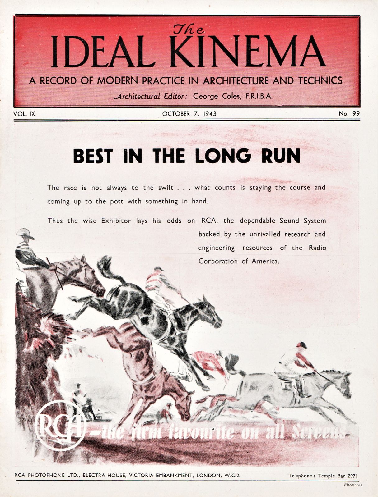 IDEAL KINEMA magazine side cover  Vol 9 No  99 7 October 1943