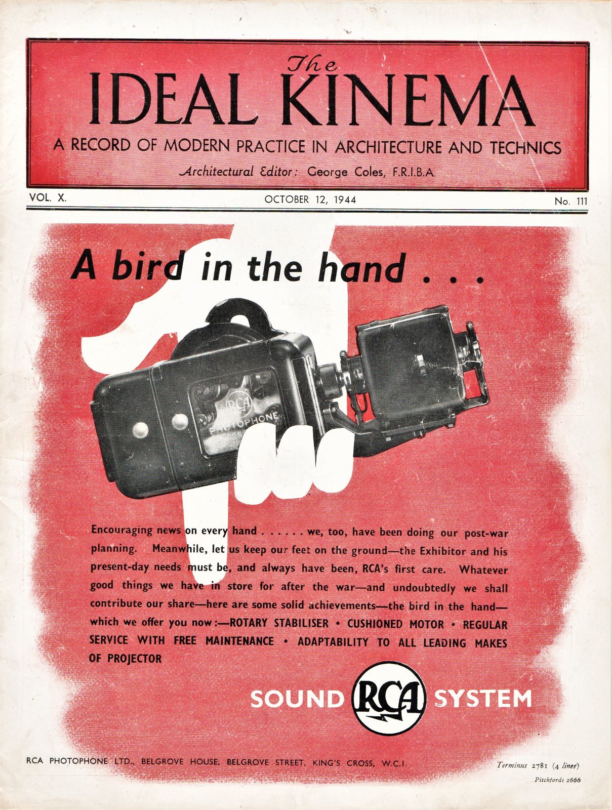 IDEAL KINEMA magazine side cover  Vol 10 No  111 12 October 1944