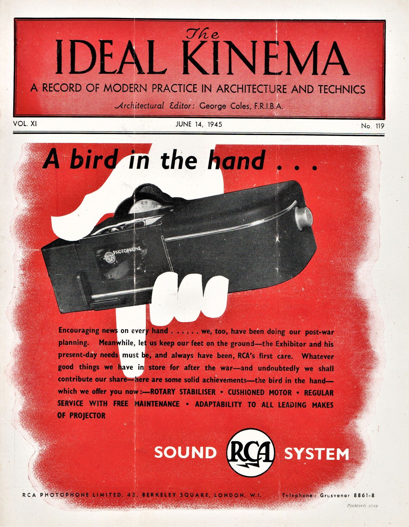 IDEAL KINEMA magazine side cover  Vol 11 No  119 14 June 1945