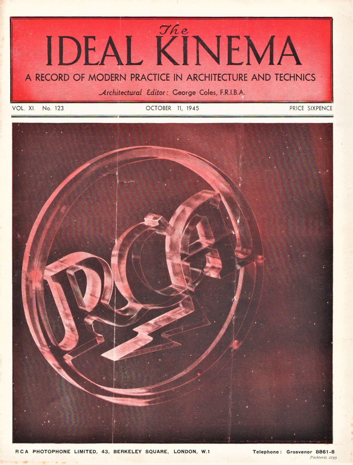 IDEAL KINEMA magazine side cover  Vol 11 No  123 11 October 1945