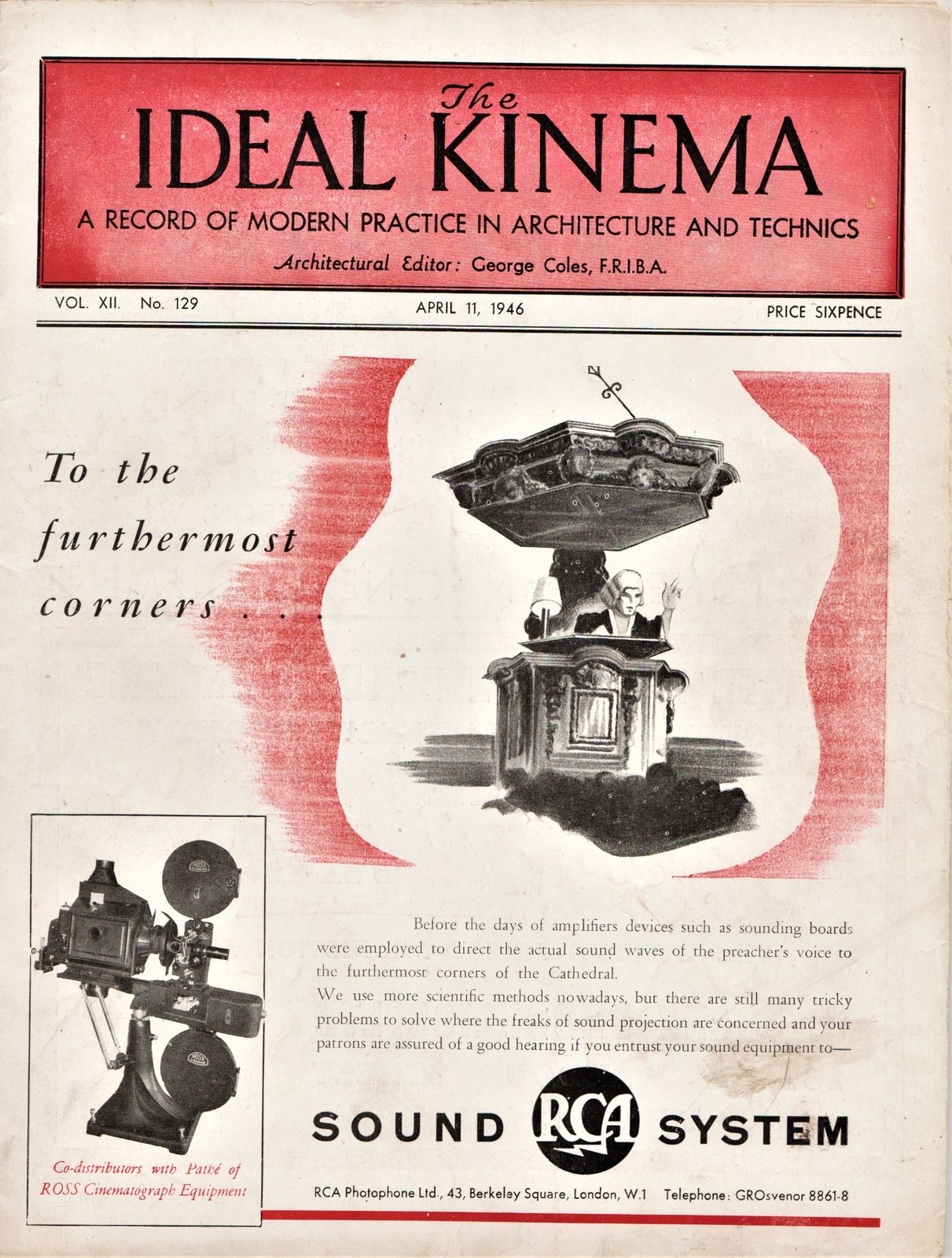 IDEAL KINEMA magazine side cover  Vol 12 No  129 11 April 1946