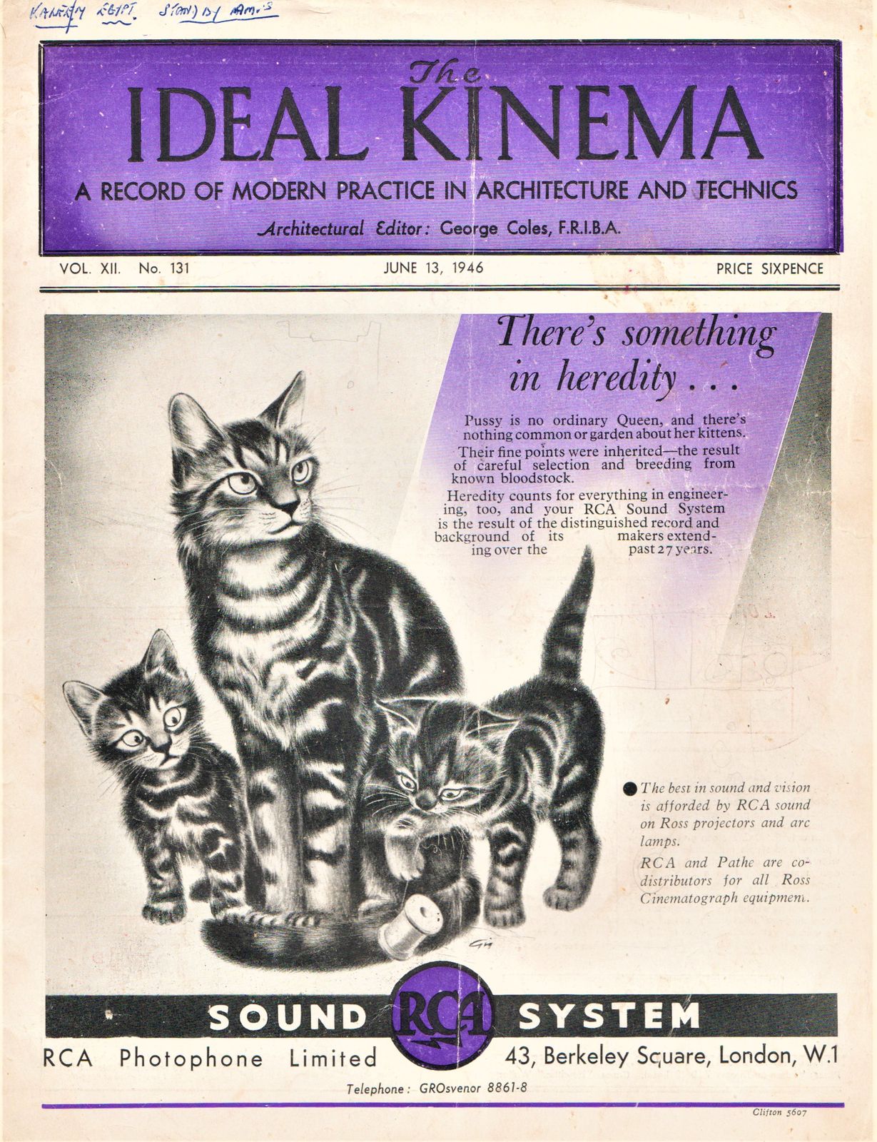 IDEAL KINEMA magazine side cover  Vol 12 No  131 13 June 1946