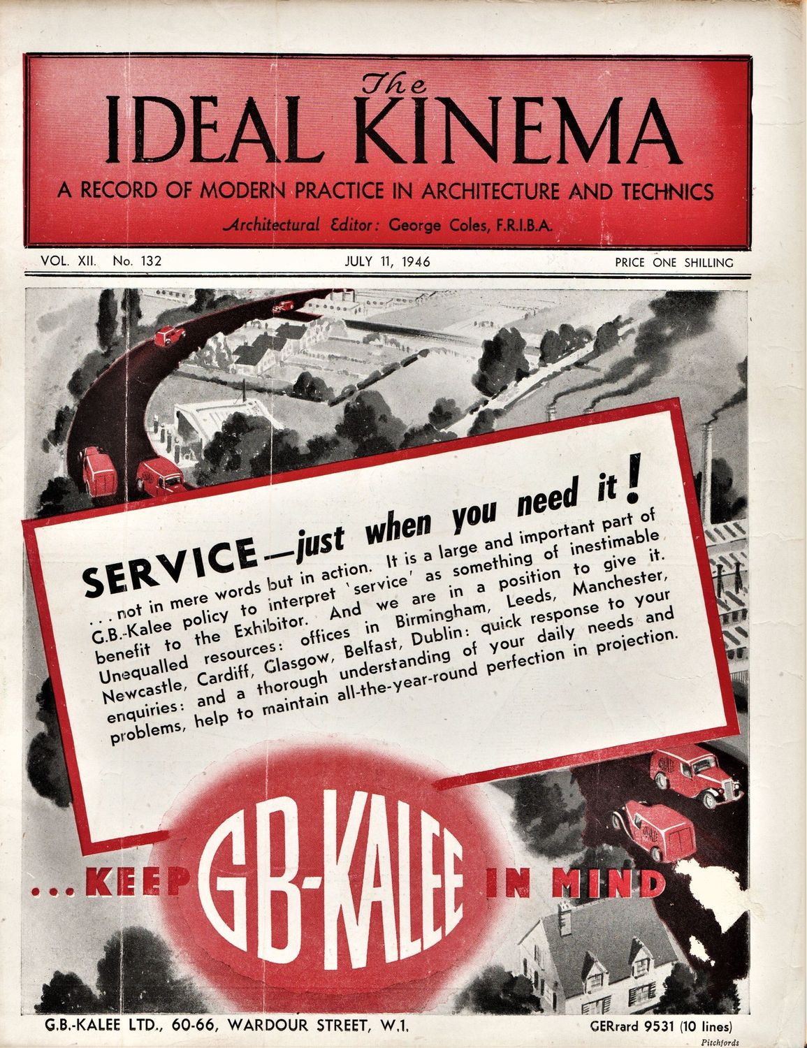 IDEAL KINEMA magazine side cover  Vol 7 No  132 11 July 1946