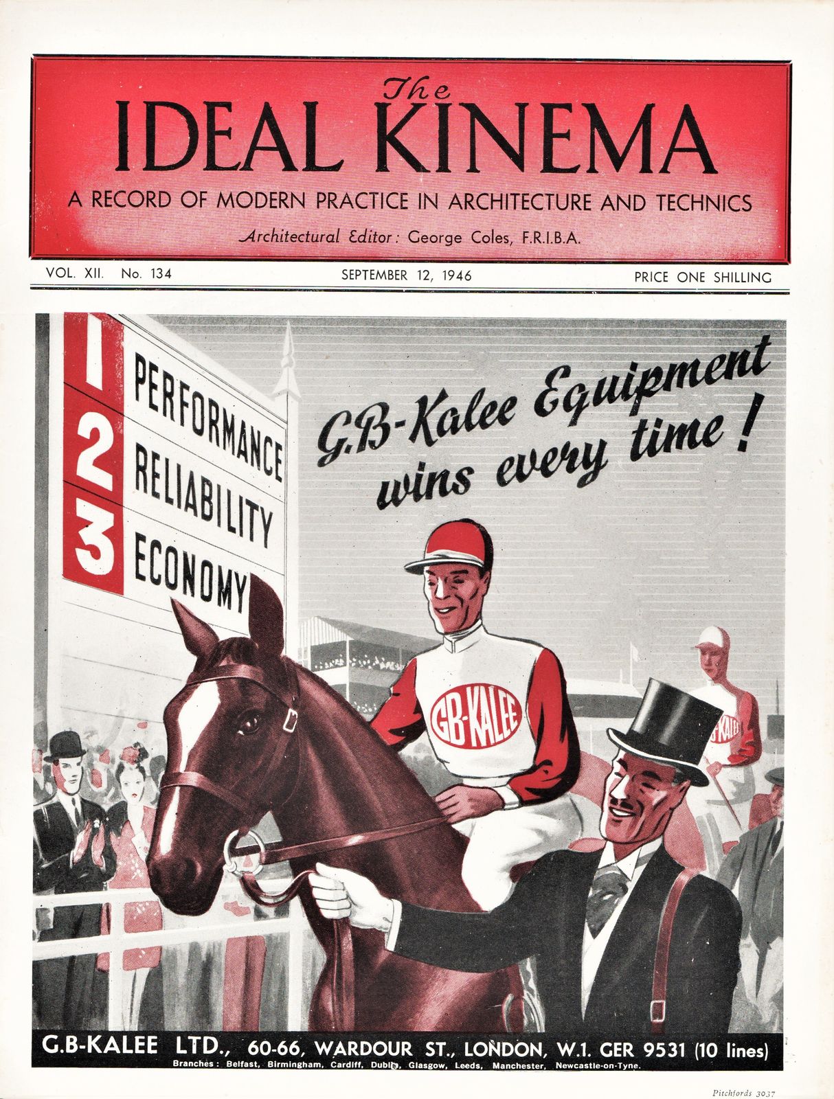 IDEAL KINEMA magazine side cover  Vol 12 No  134 12 September 1946