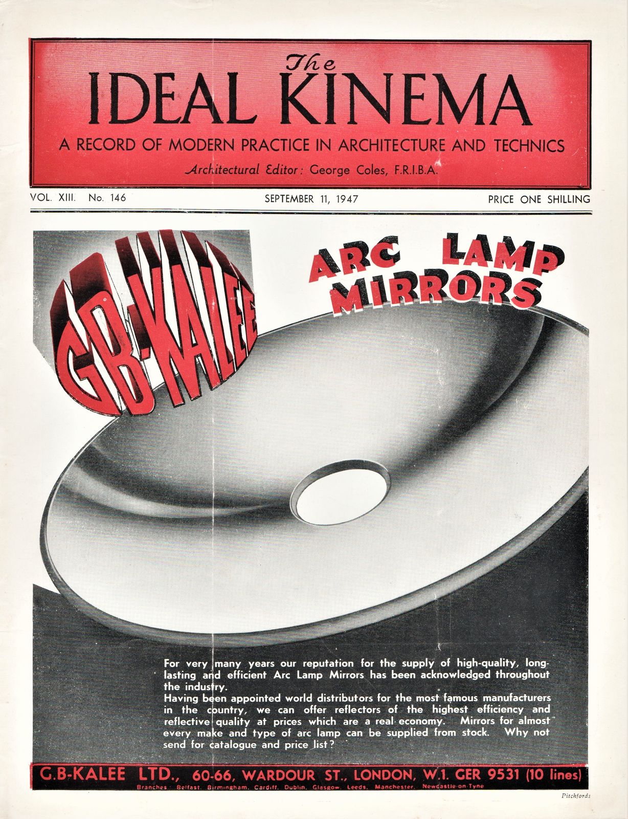IDEAL KINEMA magazine side cover  Vol 13 No  146 11 September 1947