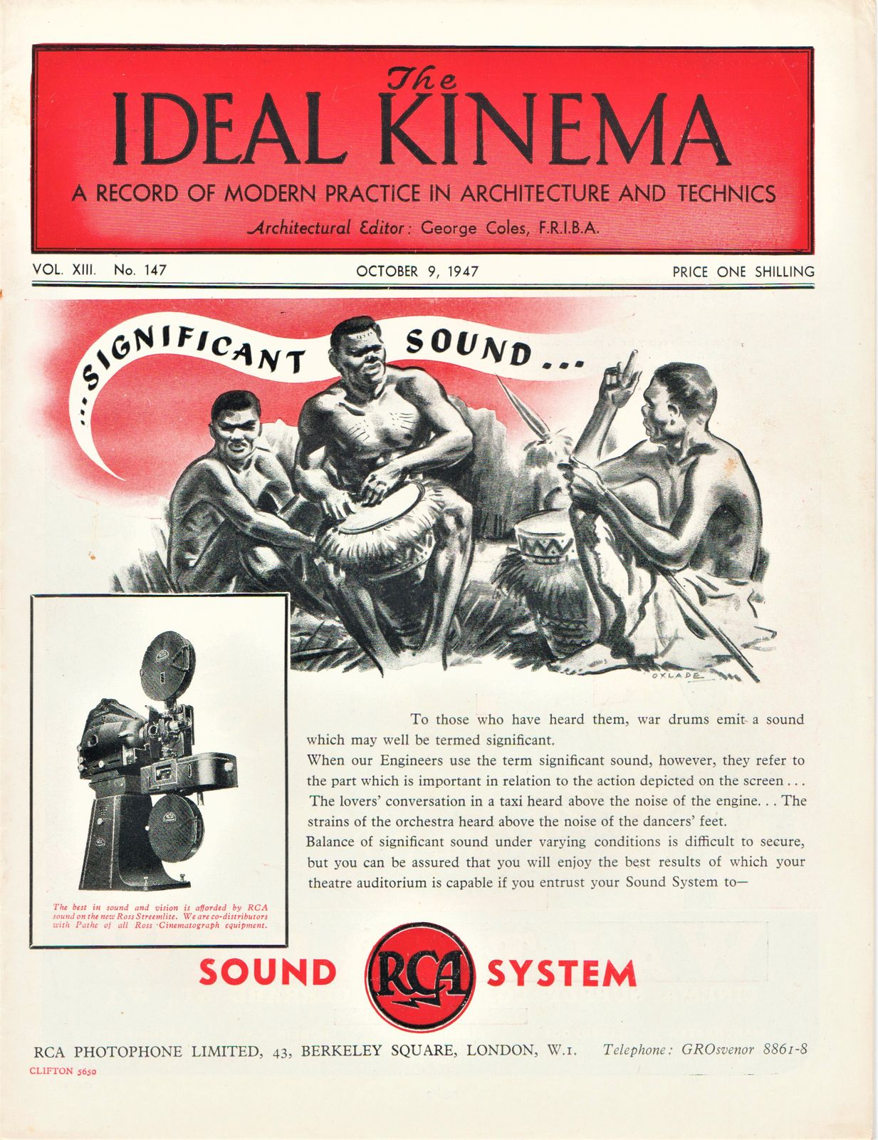 IDEAL KINEMA magazine side cover  Vol 13 No  147 9 October 1947
