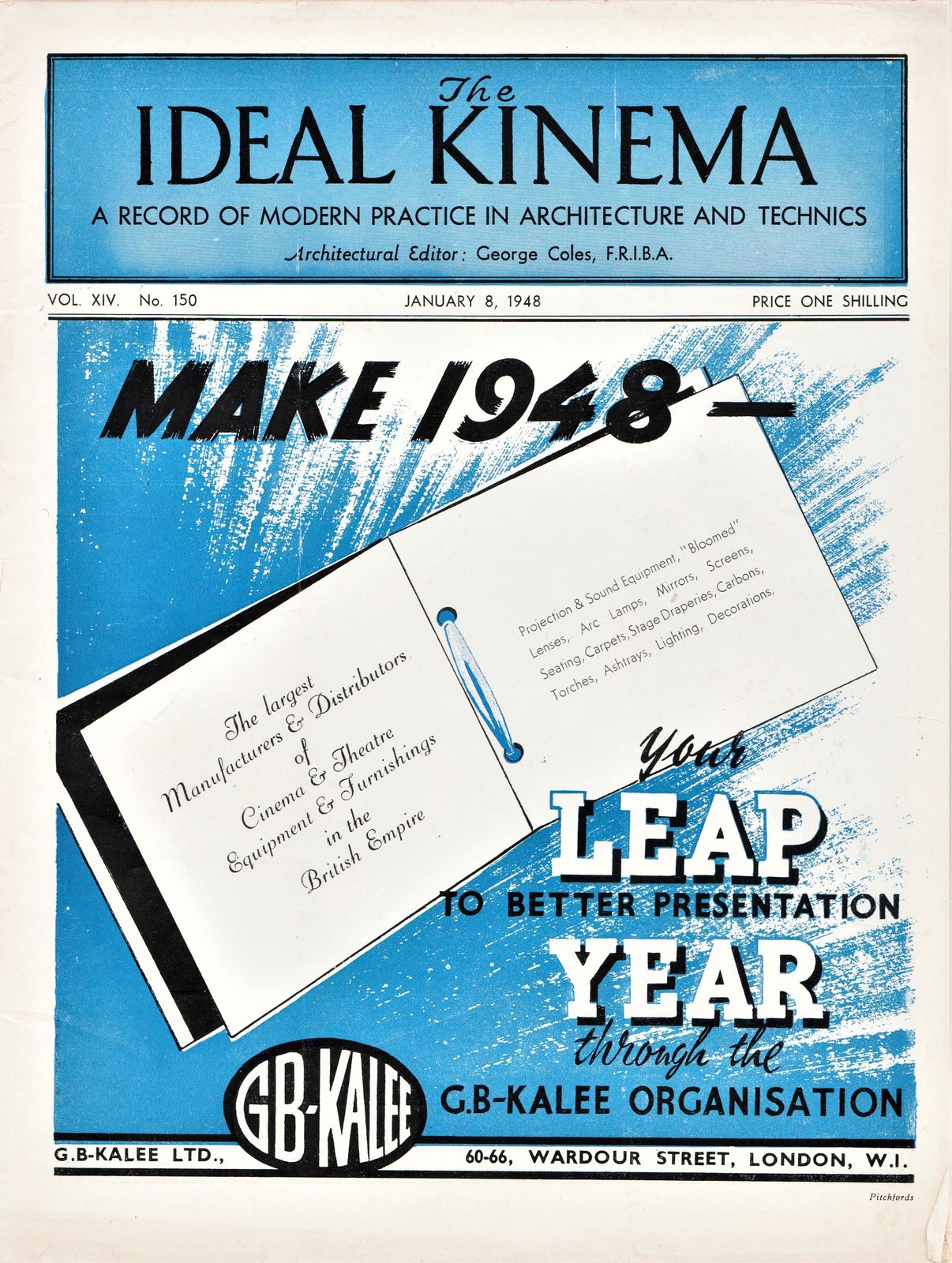 IDEAL KINEMA magazine side cover  Vol 9 No  150 8 January 1948