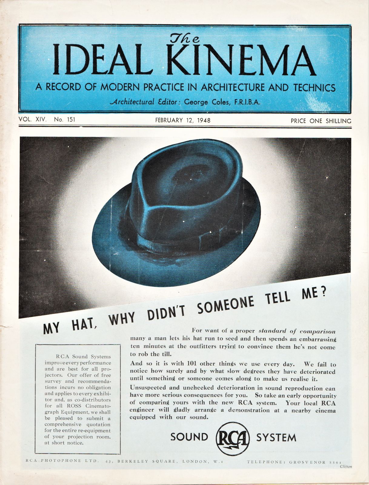 IDEAL KINEMA magazine side cover  Vol 9 No  151 12 February 1948