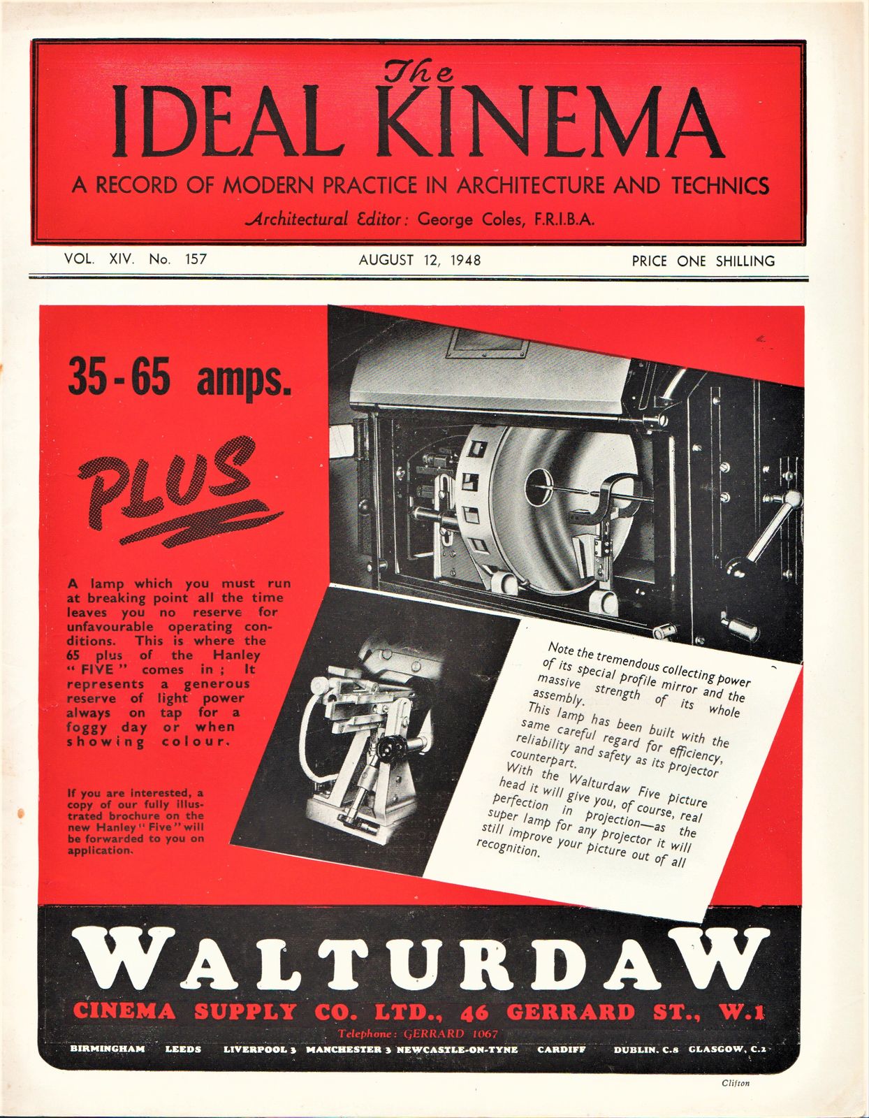 IDEAL KINEMA magazine side cover  Vol 14 No  157 12 August 1948