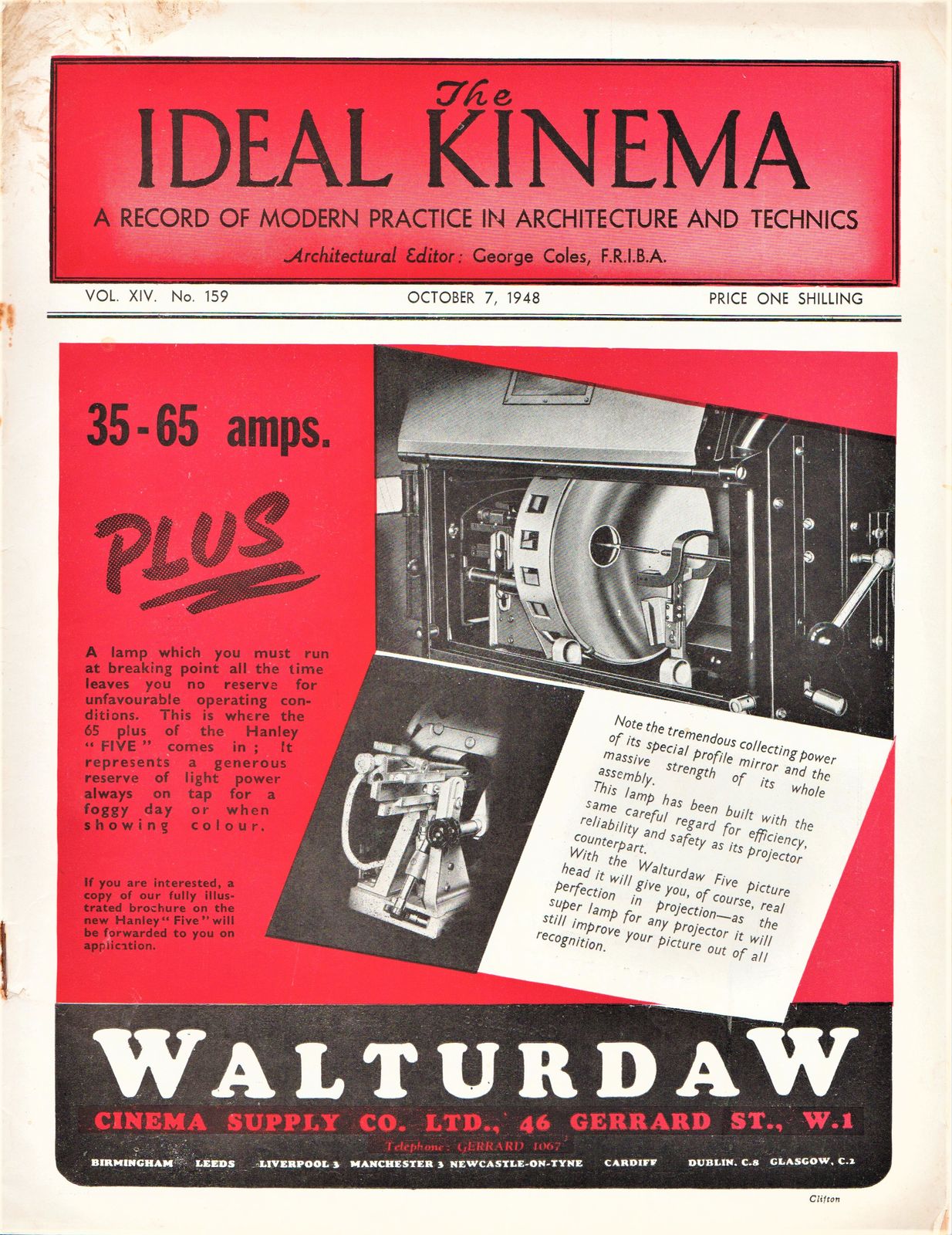 IDEAL KINEMA magazine side cover  Vol 14 No  159 7 October 1948