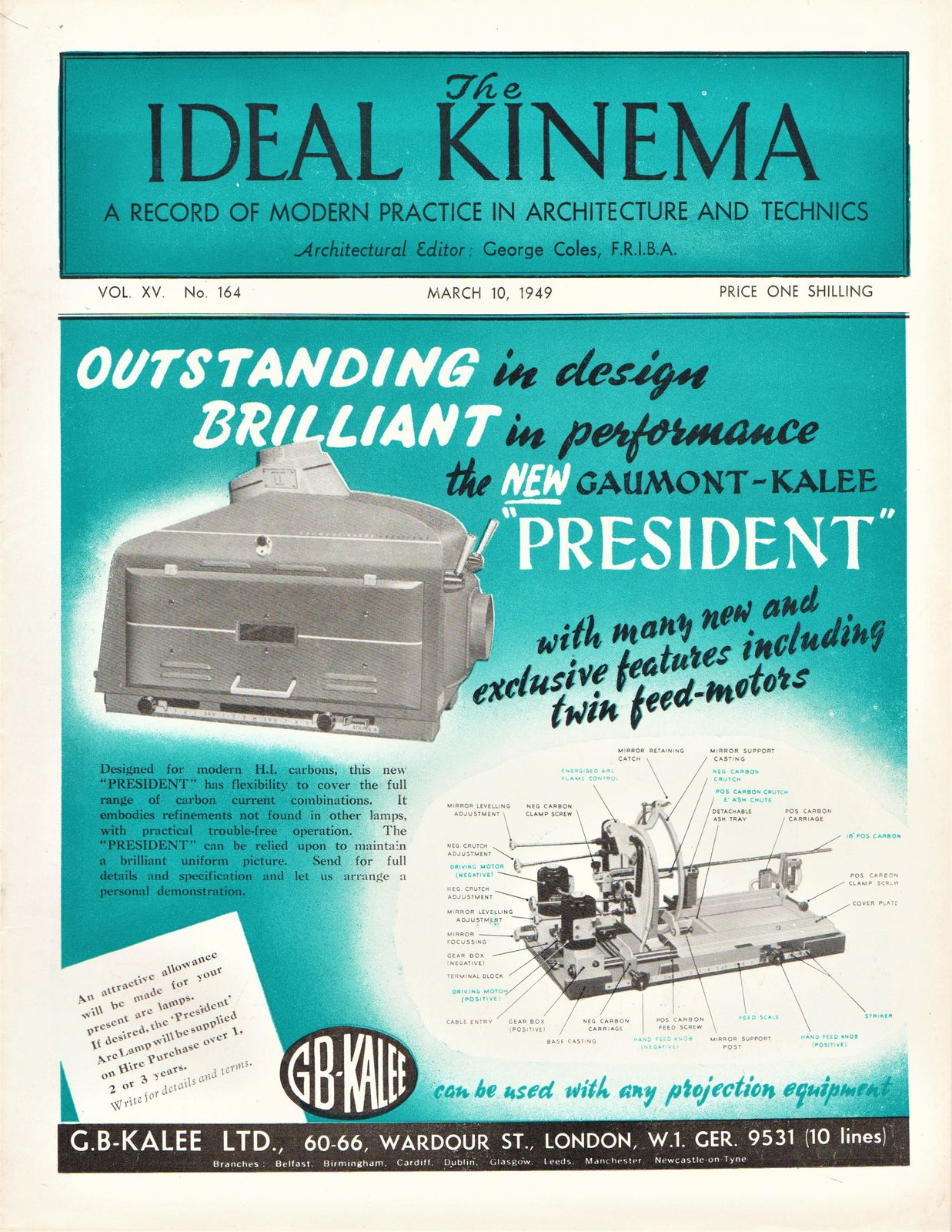 IDEAL KINEMA magazine side cover  Vol 15 No  164 10 March 1949