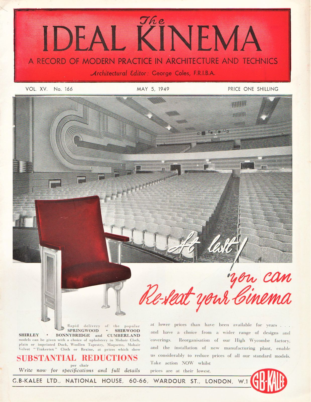 IDEAL KINEMA magazine side cover  Vol 15 No  166 5 May 1949