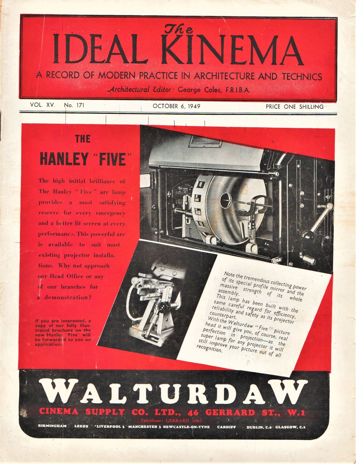 IDEAL KINEMA magazine side cover  Vol 15 No  171 6 October 1949