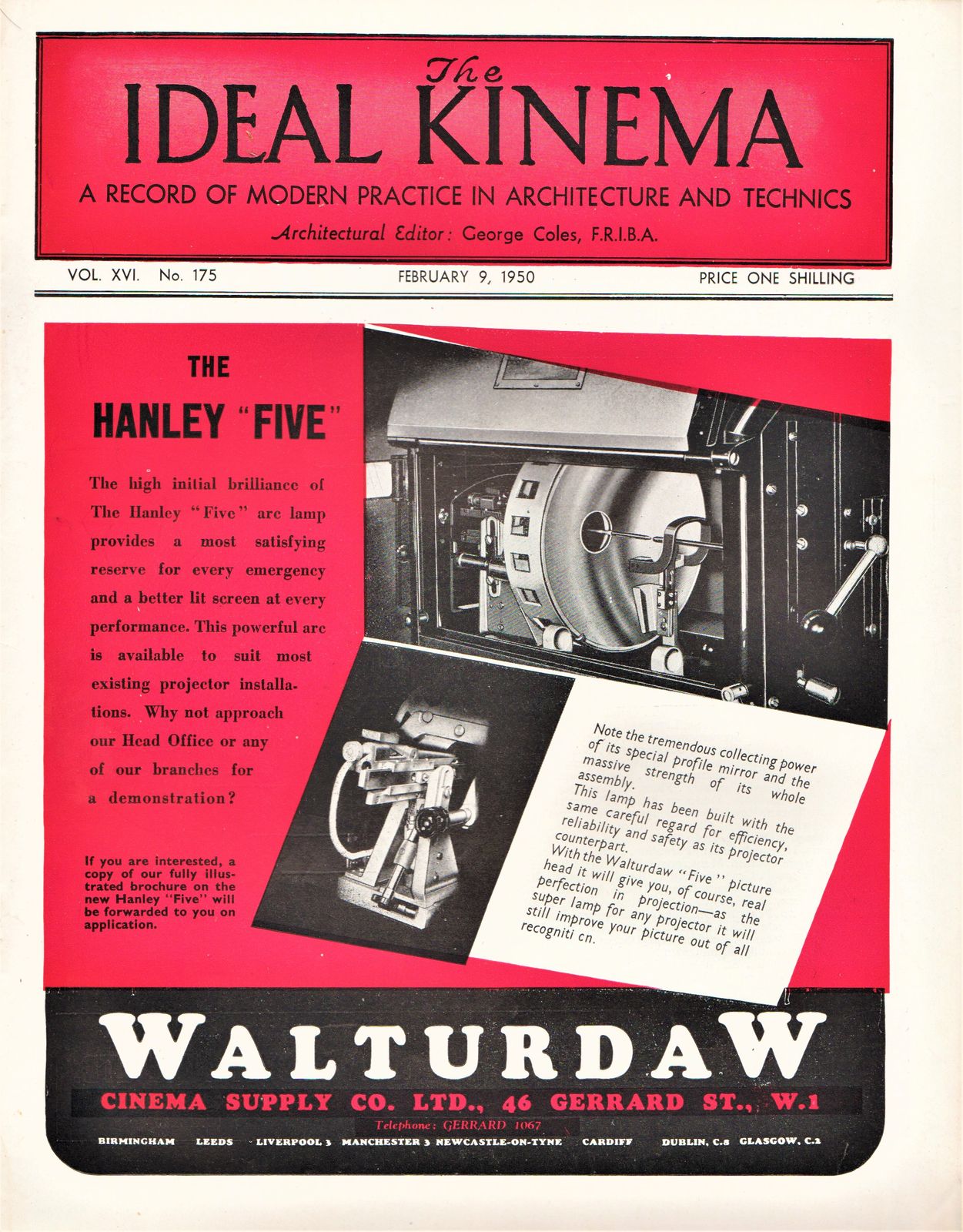 IDEAL KINEMA magazine side cover  Vol 16 No  175 9 February 1950