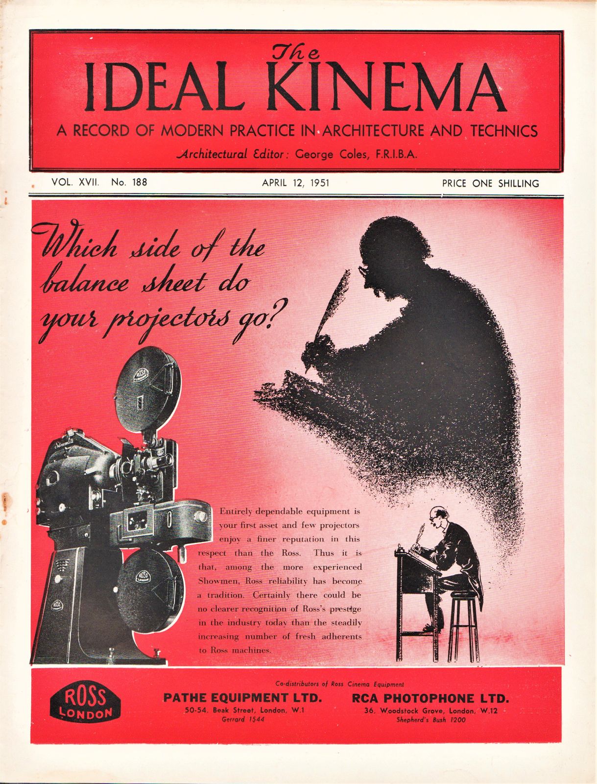 IDEAL KINEMA magazine side cover  Vol 17 No  188 12 April 1951