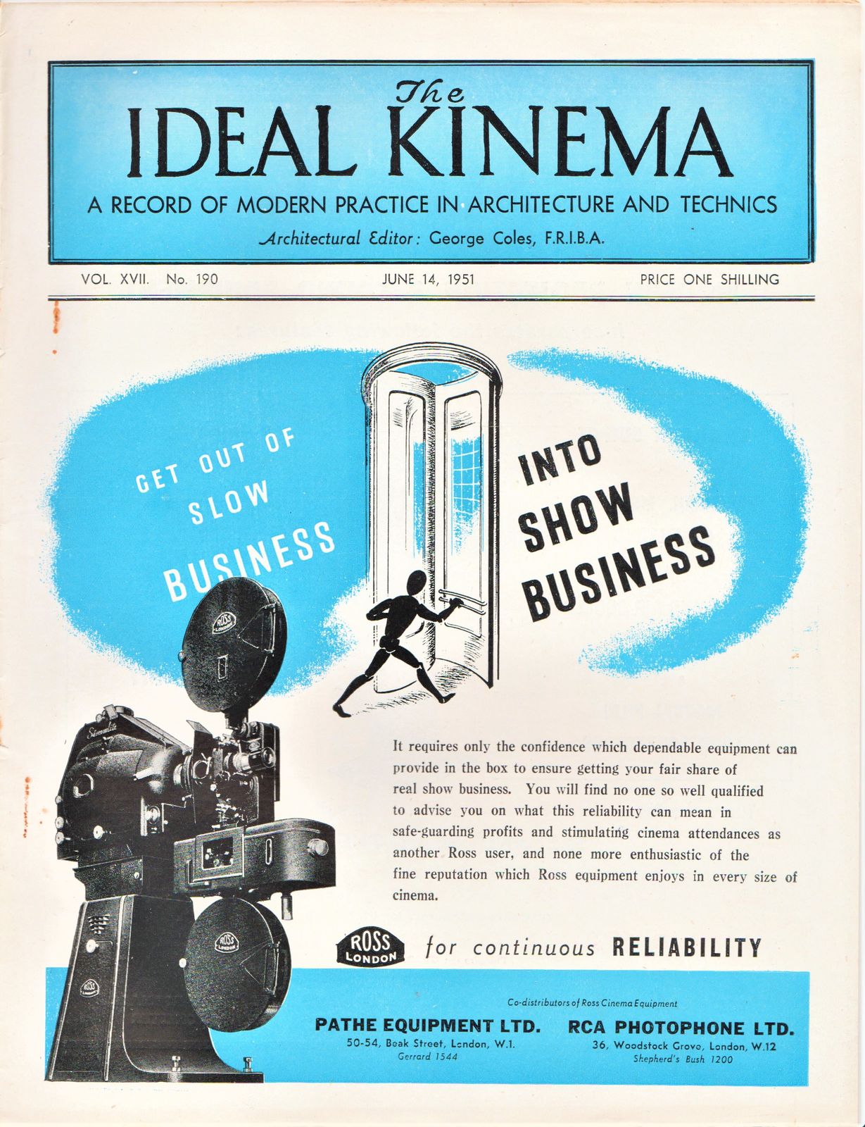 IDEAL KINEMA magazine side cover  Vol 17 No  190 14 June 1951